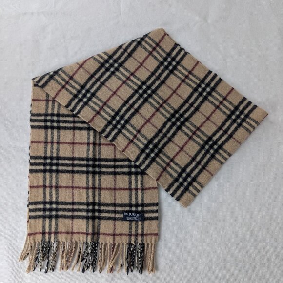 Burberry Designer Check Scarf Beige – Unisex 100% Lambswool – Used – Fast Ship. - Picture 1 of 7